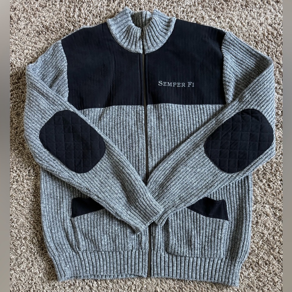 Bradford Exchange Men’s USMC “The  Few The Proud The Marines” zip up sweater - Picture 3 of 14